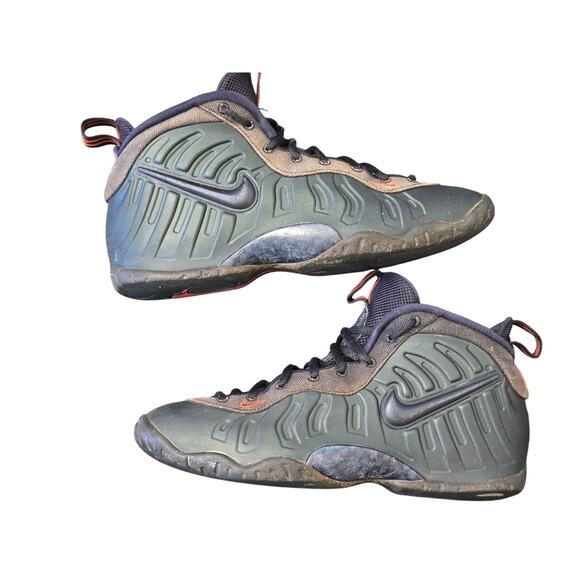 Nike Air Foamposite Pro GS Youth Size 7Y Sequoia Black Olive Green 644792-300 - Picture 1 of 7